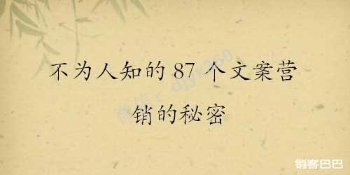 87个文案营销的秘密，本书的信息极为宝贵，而且永不过时